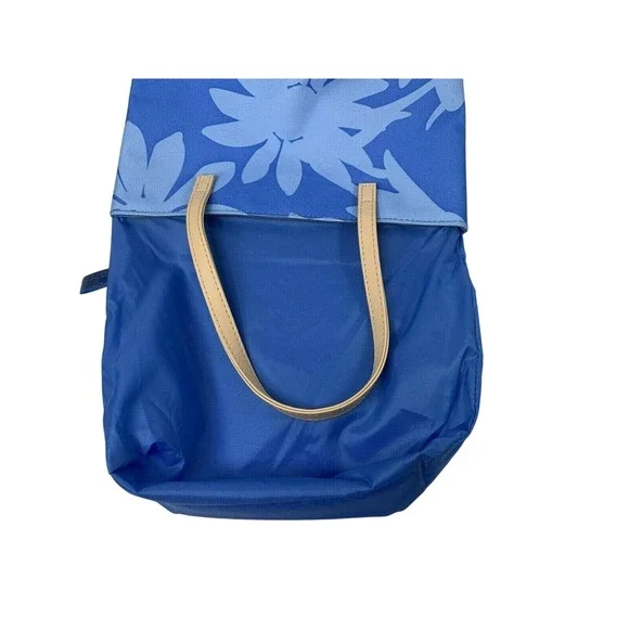 Estee Lauder Blue Floral Makeup Small Tote Bag Fully Lined 2005 7x8x3" - Picture 5 of 7